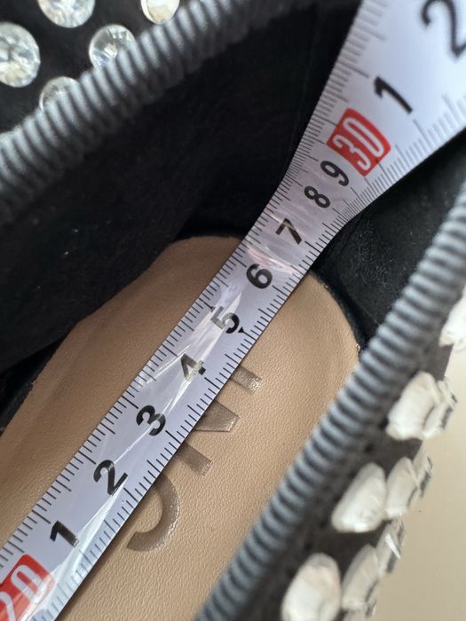 Новые черные балетки в стразы в стиле Miu Miu