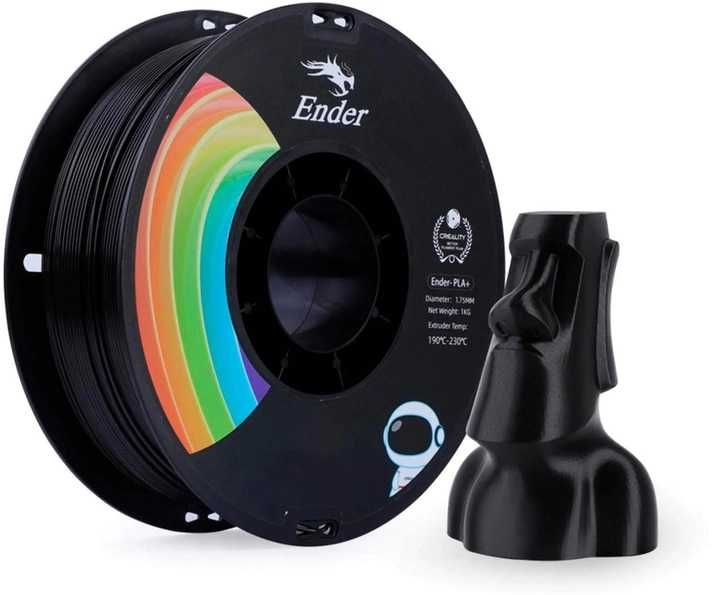 PLA+ пластик Creality Plus філамент для 3D принтера 1.75 мм 1кг Чорний