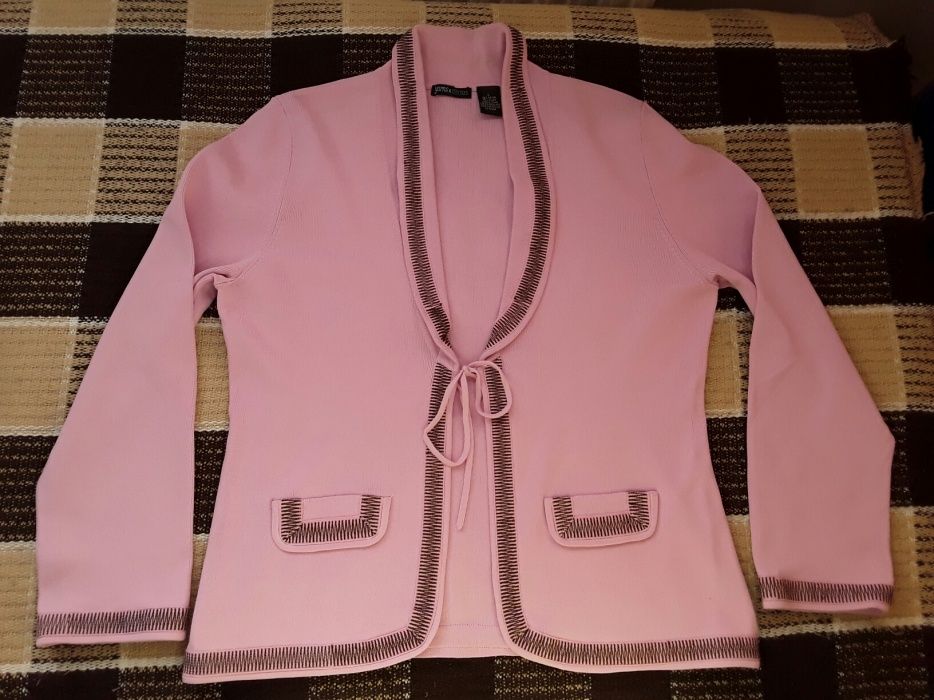 Modny Sweter Narzutka Pudrowy Róż jak NOWY XL