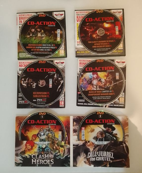Gry z kultowego czasopisma cd-action, 6 płyt, 17 gier.