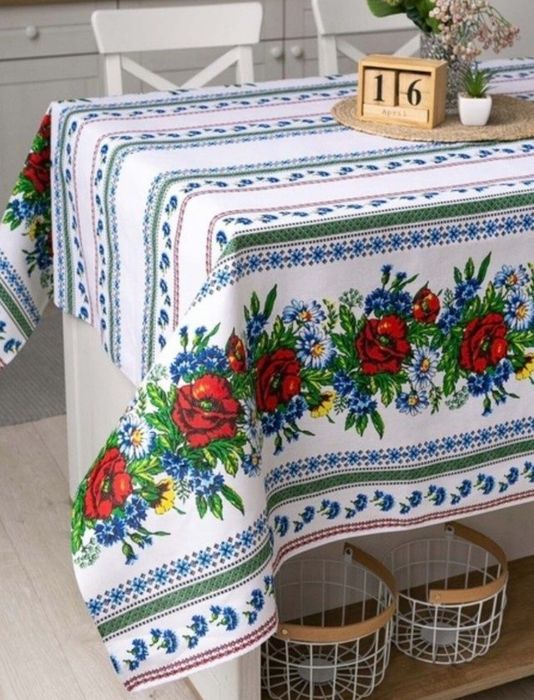 Скатерть новогодняя/ скатертина лляна/ український орнамент