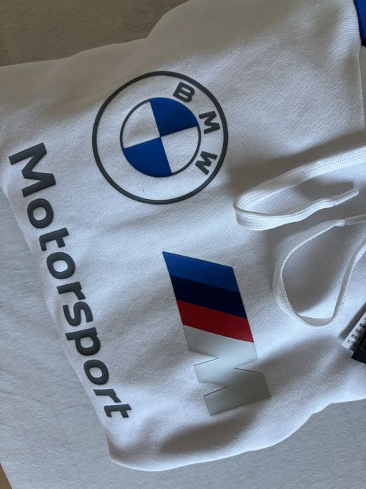 Puma BMW M Motorsport Bluza z Kapturem Biała Niebieska XL Nowa