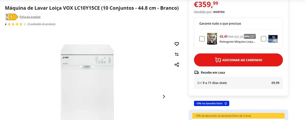 Máquina Lavar Louça VOX LC10Y15CE