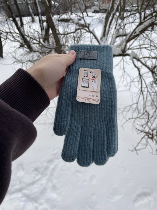 Рукавці жіночі зимові перчатки рукавички  на зиму бежеві білі