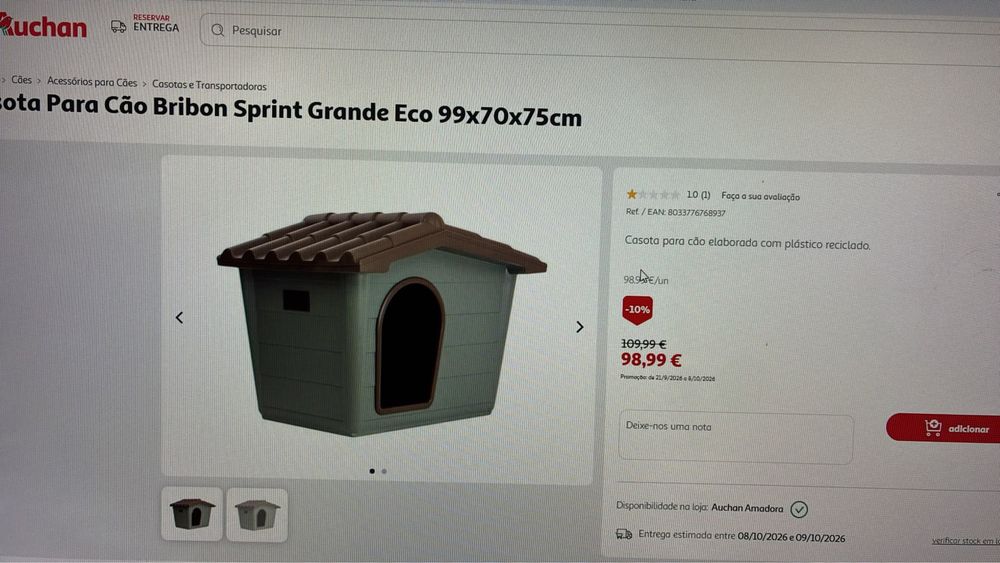 Casota para Cao Médio