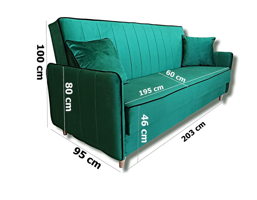 Sofa Rozkładana Kanapa z pojemnikiem do spania Łóżko