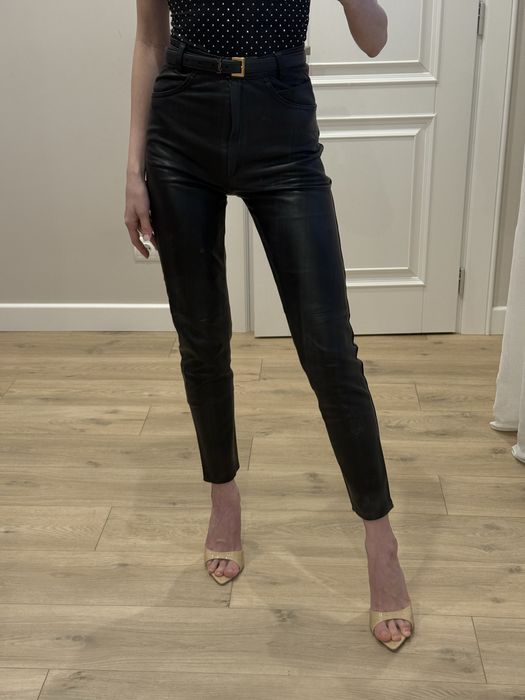 100% натуральные кожаные брюки ручной работы в отличном состоянии