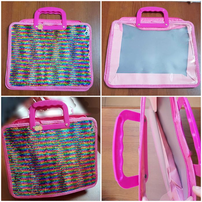 Папка порфель з ручкам А4 А4+, з 2 відділен Малюн Паєтки Зошит Ручн пр