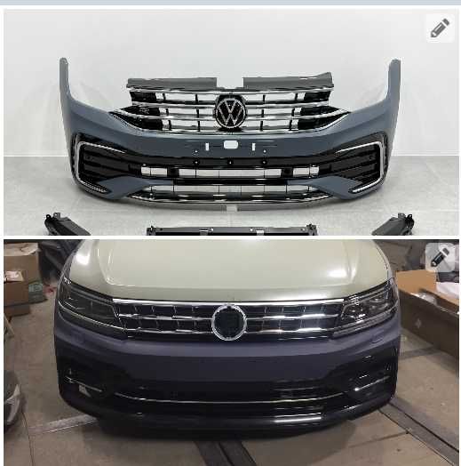 Передний бампер в сборе с арками R-Line Volkswagen Tiguan рест и дорест тигуан  р лайн новий