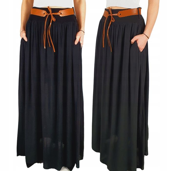 Zwiewna Długa Spódnica Maxi Do Kostek Boho Damska