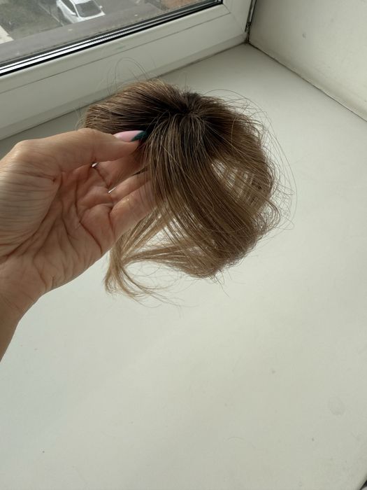 Накладка з натурального волосся , накладний чубчик, челка , парик