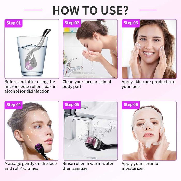 Дермаролер Derma Roller 540 голок — мікронідлінг, мезоролер 0,25–2 мм