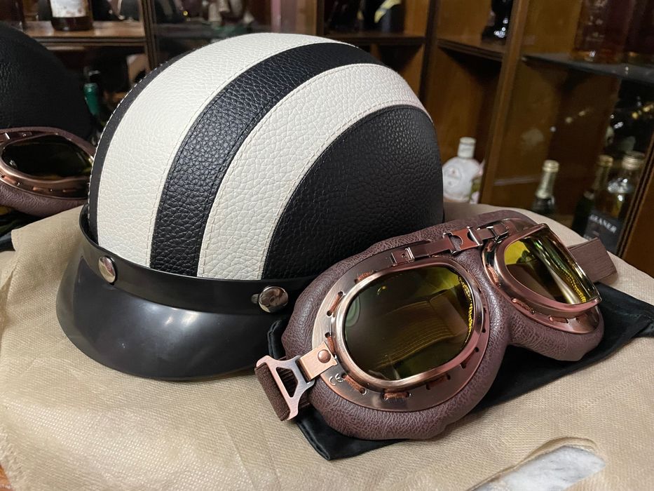 Capacete e óculos Mota 50cc (NOVO)