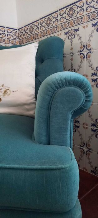 Sofás Vintage em veludo azul celeste