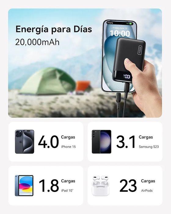 [Novo] Powerbank Super Compacta 20000mAh Super Fast Charge 25W!