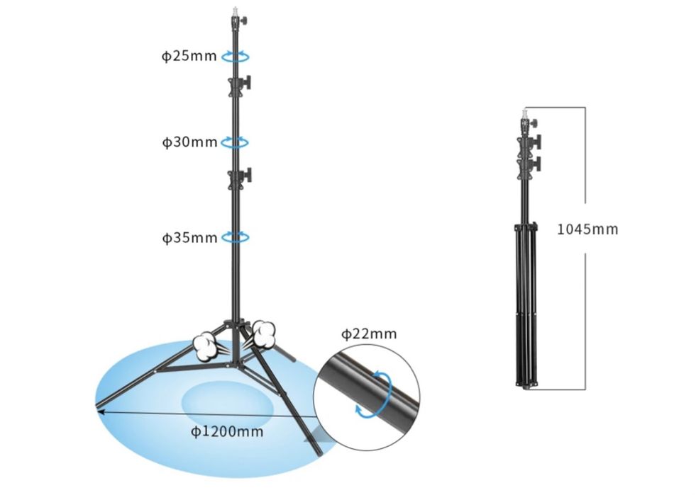 JINBEI MZ-3000FP 3м стійка для фото-відео обладнання MZ-3800, MZ-4800