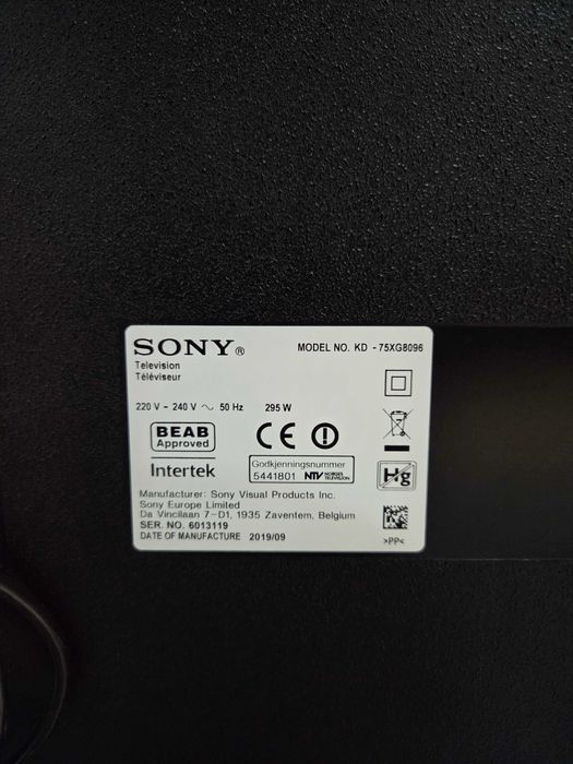 Telewizor SONY KD-75XG8096 – 75”