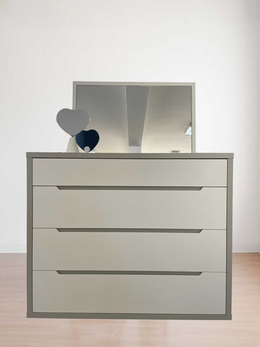 Quarto de Casal de Branco/Cinza - NOVO