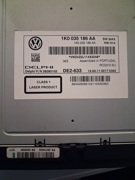 VW Radio RCD 310