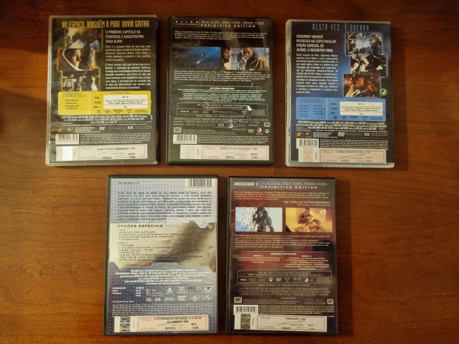 Terminator 2, Predator 2, Alien, Aliens DVD Movies in Portuguese64552056837889121