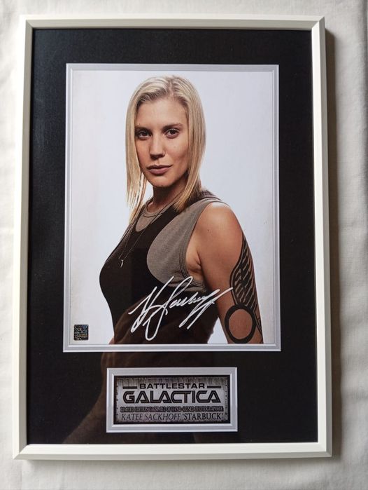 Moldura Série Battlestar Galactica - Starbuck com Autógrafo (A4)