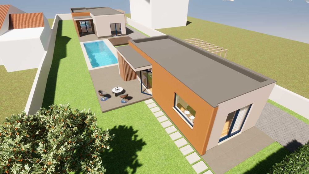 Terreno 4.674 m² com Projeto Aprovado T2+Anexo+Piscina — Pronto a Construir