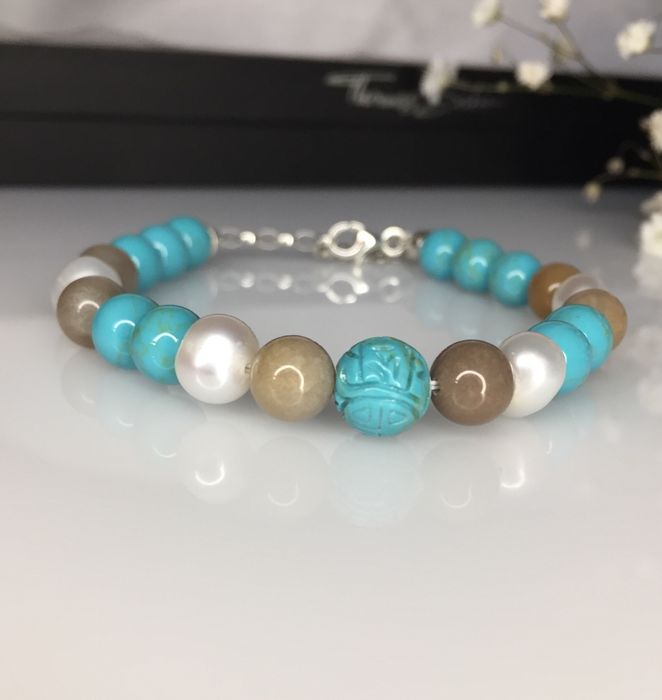Браслет Thomas Sabo Charm , бирюза,яшма, перли