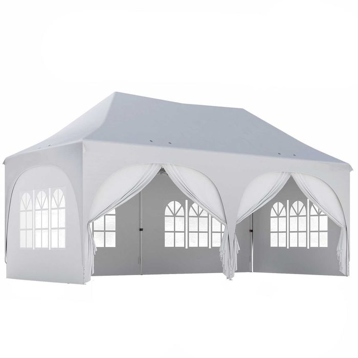 Tenda dobrável 3x6 m com 6 painéis removíveis e bolsa