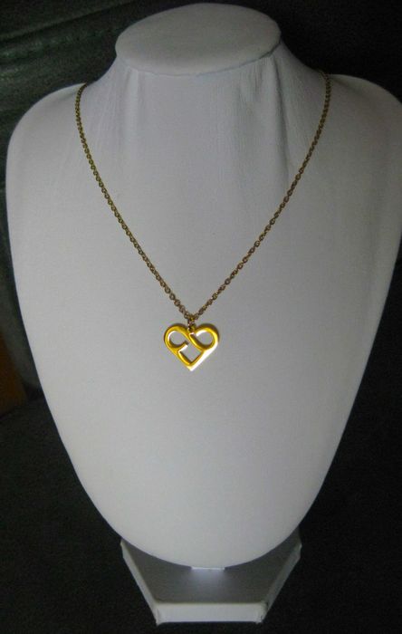 Colar Aço Dourado Coração Infinito NOVO