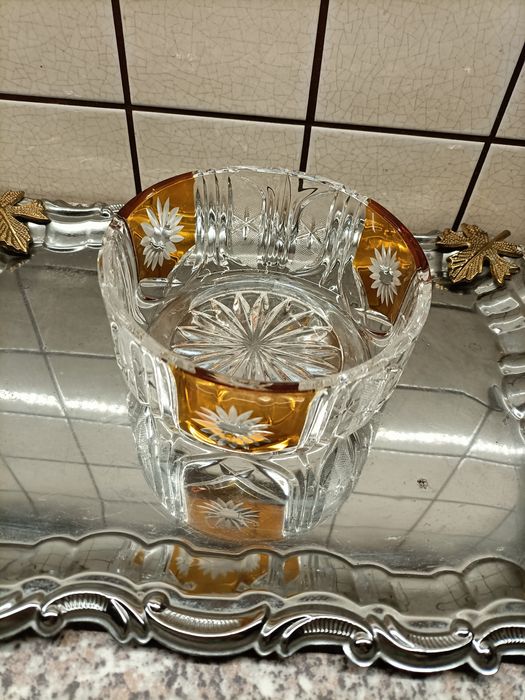 Kolorowy kryształ, misa, salaterka