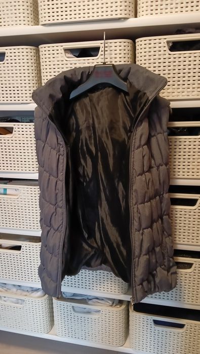 Oryginalna kamizelka bezrękawnik adidas pikowany szaro różowy