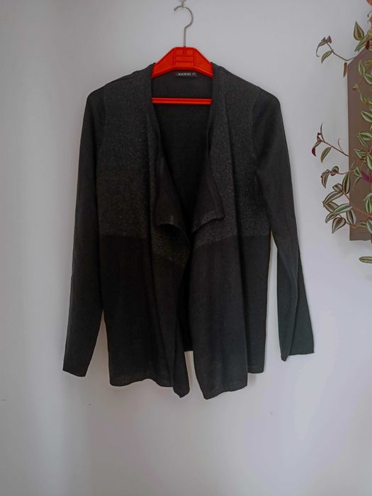 Czarny dzianinowy sweter kardigan Janina. Rozmiar 42