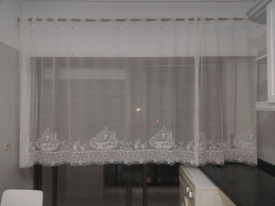 Cortinas cozinha tradicionais tipo renda