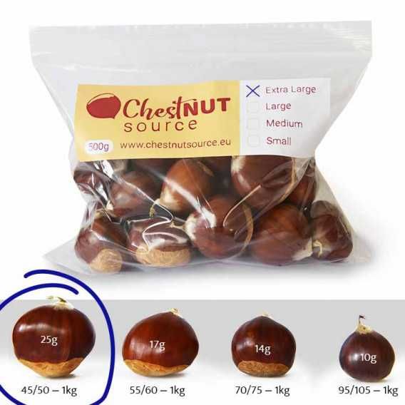 Castanhas Frescas - Calibre Pequeno até ao Grande