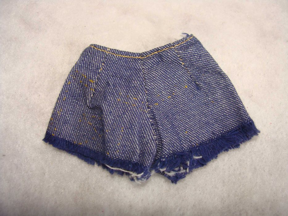 Calções de Ganga Azul e Ganga Branca para Boneca