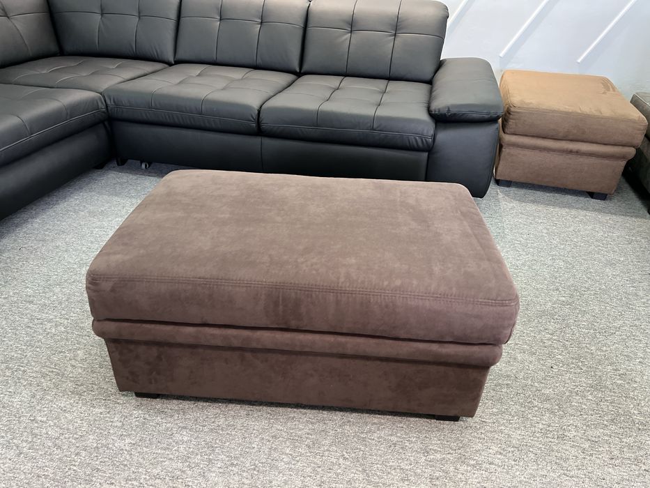 Велики пуфік тканина з нішею коричневий