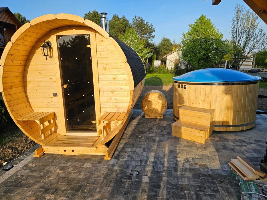 Sauna Beczka 300cm Ogrodowa z Piecem Stoveman - od Producenta z Litwy