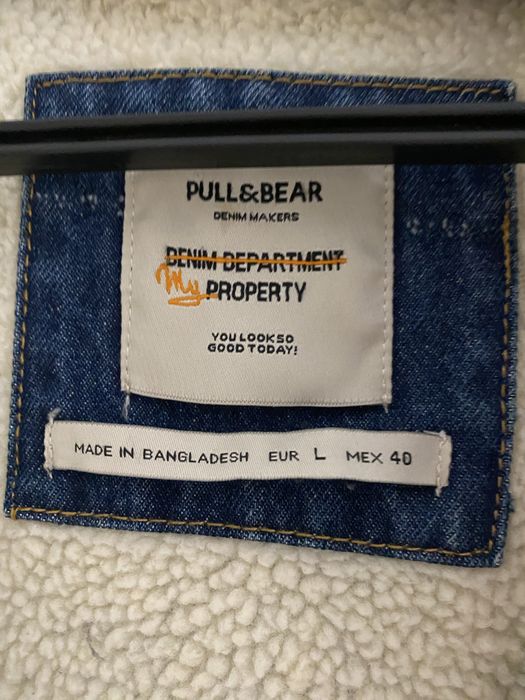 Джинсова куртка Pull&Bear на хутрі (овчина) | Розмір L | Стан ідеальний