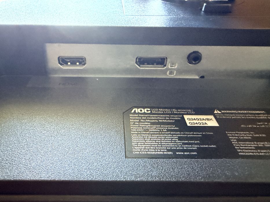 Monitor AOC 24’’ 2K 165hz