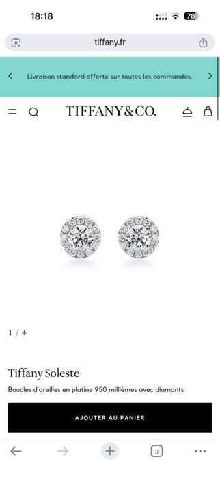 Сережки пусети з діамантами 1.30 ct   В стилі Tiffany  золото