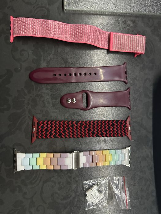 Opaska pasek do zegarka Apple Watch 40 mm różowy neonowy bordo kolorow