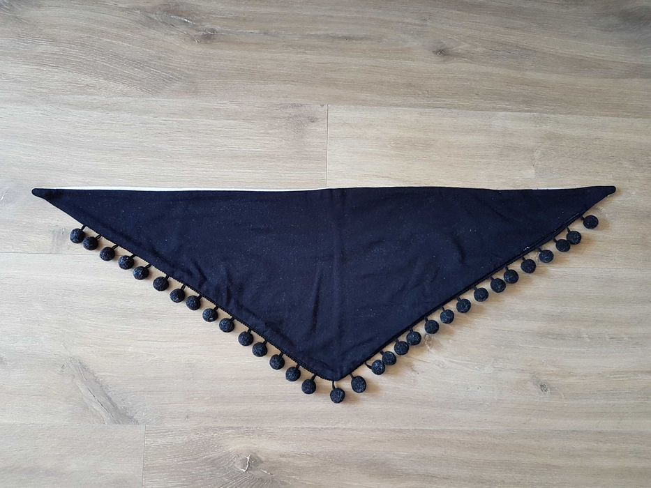 BABI bawełniana czapka i chusta z pomponami obwód 46cm 12-24 miesiące