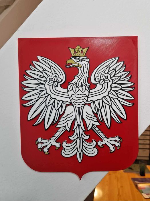 Godło Polski Polska herb orzeł biało czerwony na ścianę wydruk 3D