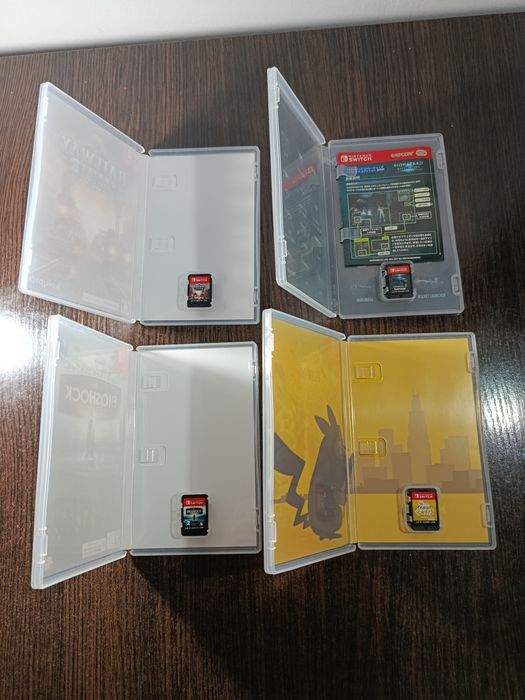 Картриджі Nintendo Switch "Resident Evil, Bioshock, Railway empire 2, Detective Pikachu.
