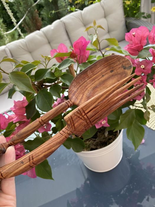 Łyżki kuchenne egzotyczne drewno żyrafy