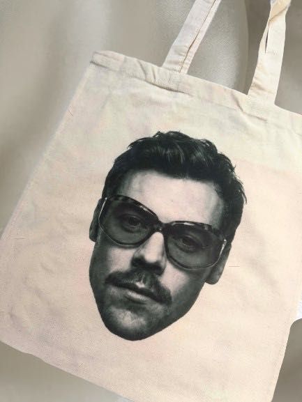 Torba tote bag harry styles bawełna bawełniana cotton beige black