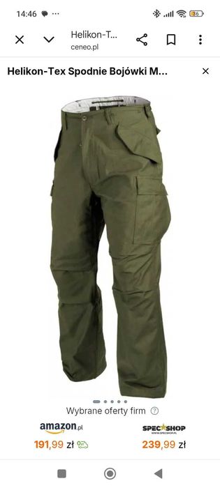 Spodnie bojówki, wojskowe M 65 od Helikon