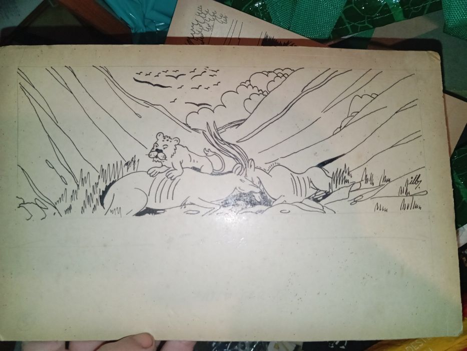 Dois desenhos em cartao