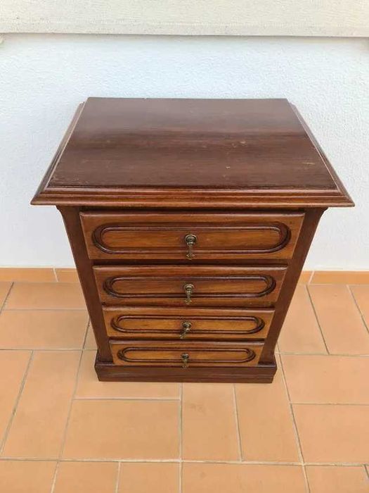 Par de Mesas de Cabeceira Mesinha em Madeira Wooden Oak