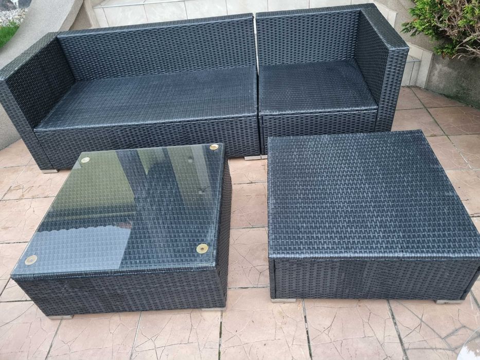 komplet rattanowy - narożnik